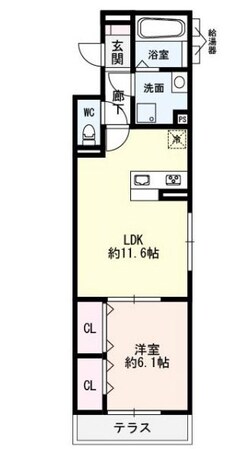 中央市場前駅 徒歩4分 1階の物件間取画像